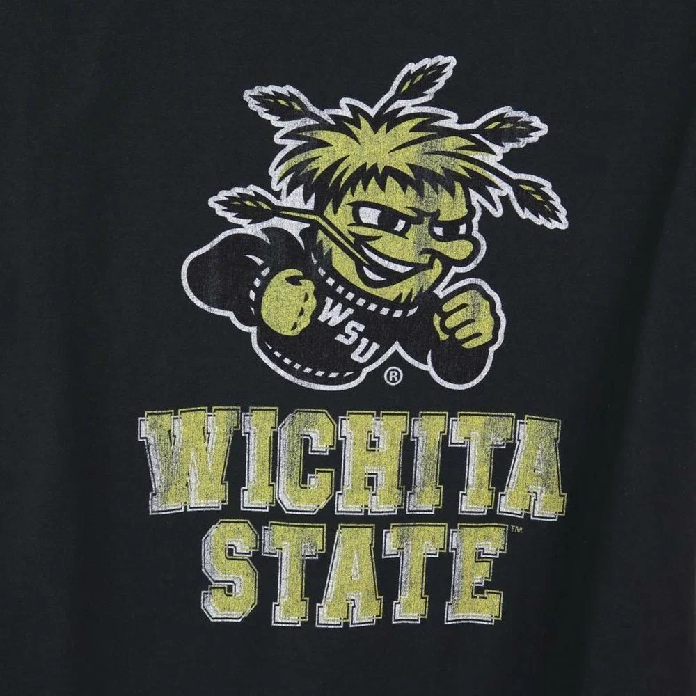 Wichita‎ State Unisex Youth The Victory T-Shirt Black Yellow Short Sleeve XL New